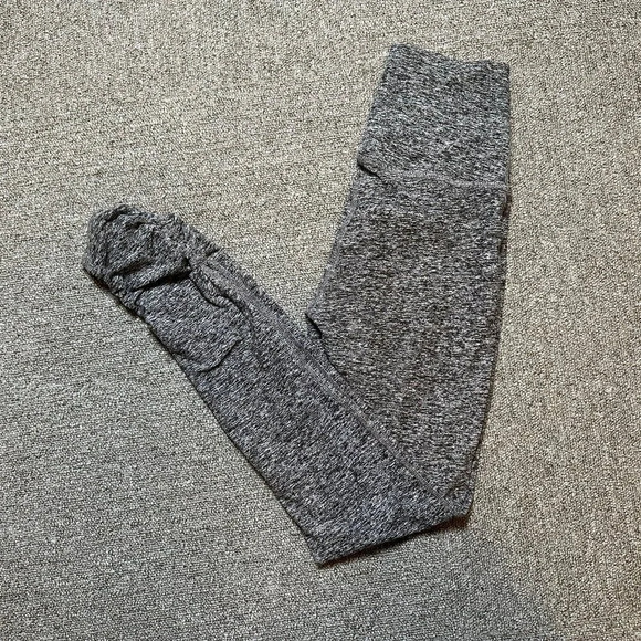 Beyond Yoga Gray Heathered Spacedye Essential Gather Scruched Ruched Leggings S - Picture 1 of 5